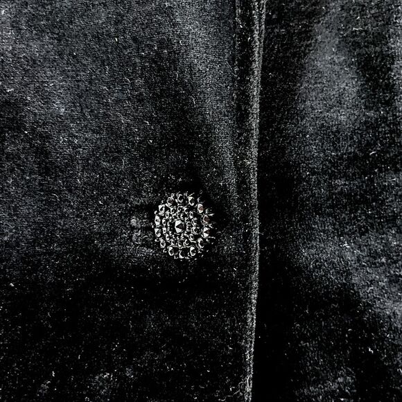 Vintage 1960s R&K Knits Velvet Blazer - Button Front - Shoulder Pads - Women's M - Picture 4 of 11